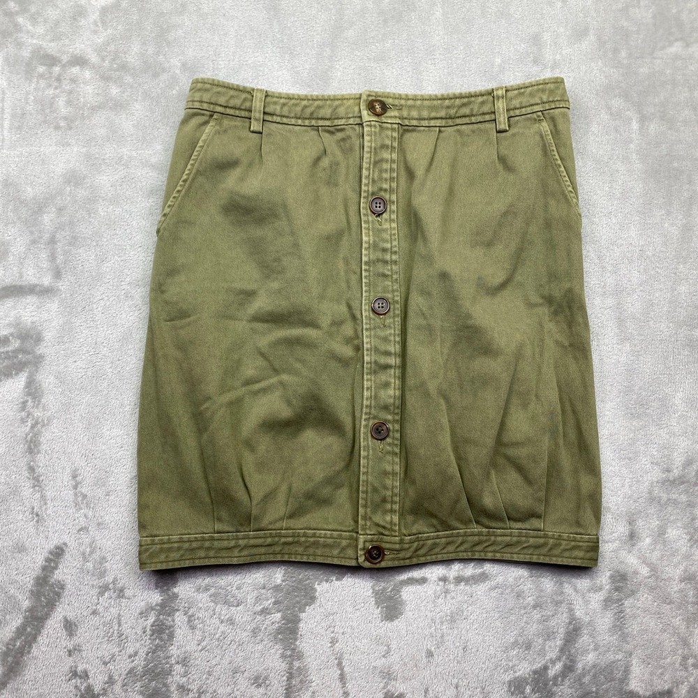 APC A.P.C. Olive Green Button Front‎ Cargo Skirt EU 38 (M) Fits 28" Grunge